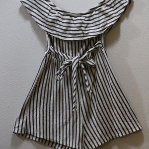Cute black and white striped romper